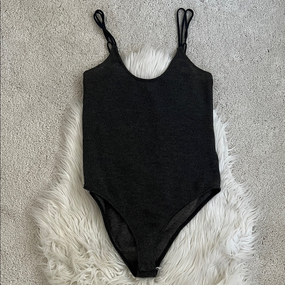 Vici Black/charcoal shimmer body suit